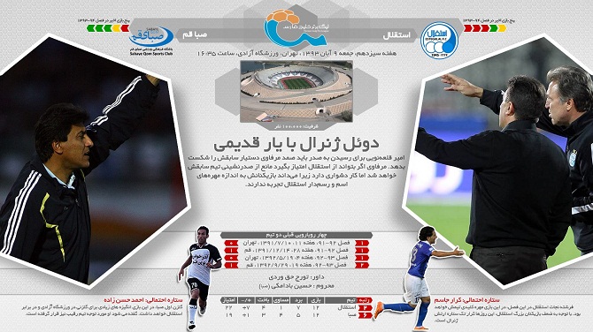 پیش بازی استقلال - صبای قم/ دوئل ژنرال با یار قدیمی